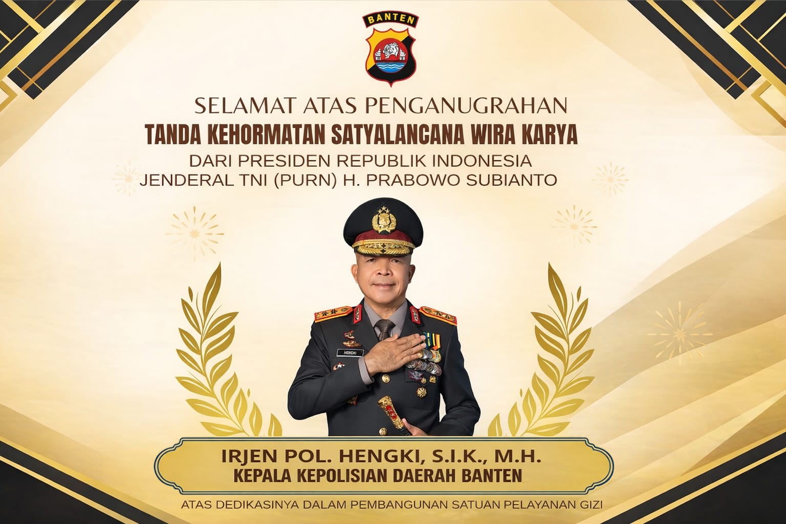 Banten Regional Police Chief Achieves Satyalancana Wira Karya, SPPG Serves 34 Thousand Beneficiaries