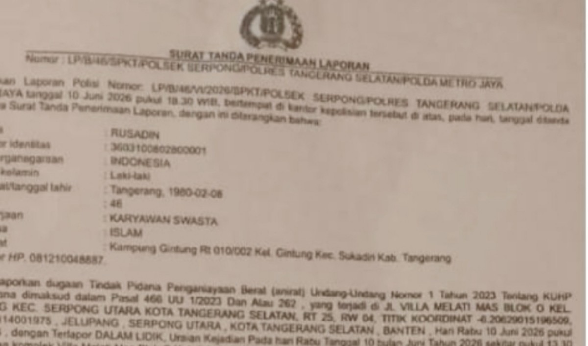 Serpong Police Investigate Allegations of Persecution of Head of BantenNet Chief